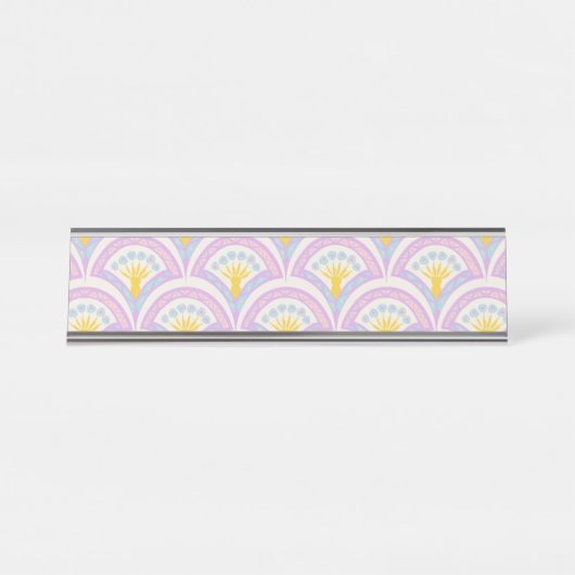 Pastelkleurig omhullingspatroon bureau naambordje (Voorkant)