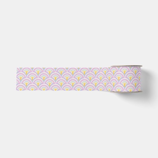 Pastelkleurig omhullingspatroon grosgrain lint (Voorkant)