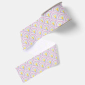 Pastelkleurig omhullingspatroon grosgrain lint (Achterkant)