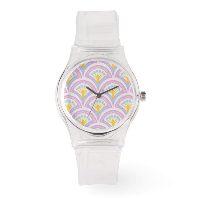 Pastelkleurig omhullingspatroon horloge (Voorkant)