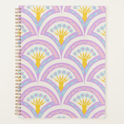 Pastelkleurig omhullingspatroon planner (Voorkant)