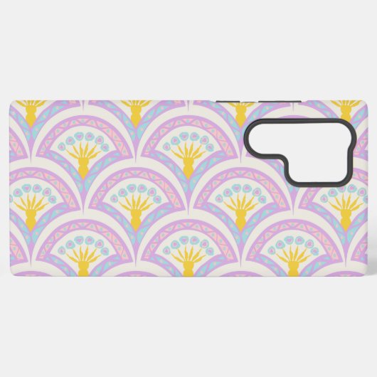 Pastelkleurig omhullingspatroon samsung galaxy hoesje (Achterkant horizontaal)