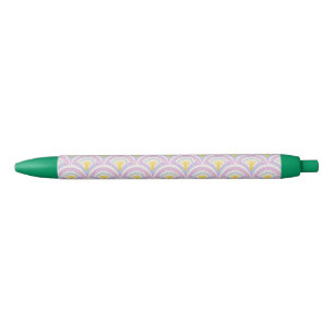 Pastelkleurig omhullingspatroon zwarte inkt pen