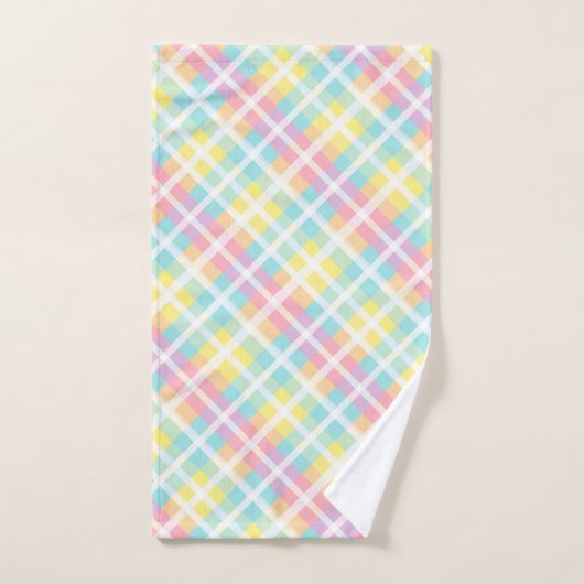 pastelkleurig plaid bad handdoek (Handdoek)