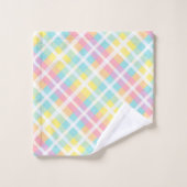 pastelkleurig plaid bad handdoek (Wasdoekje)