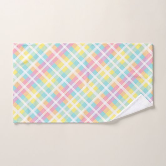 pastelkleurig plaid bad handdoek (Handdoek)