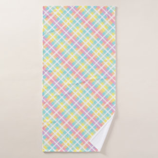 pastelkleurig plaid badhanddoek