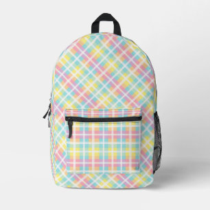 pastelkleurig plaid bedrukte rugzak