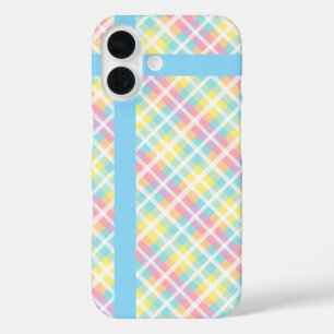 pastelkleurig plaid iPhone 16 hoesje
