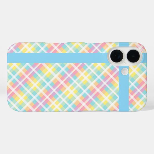 pastelkleurig plaid Case-Mate iPhone case (Achterkant (horizontaal))