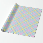 Pastelkleurig ruitjespapier cadeaupapier (Uitgerold)