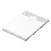 Pastelkleurig ruitjesschrijfblok notitieblok (Linkerzijde)