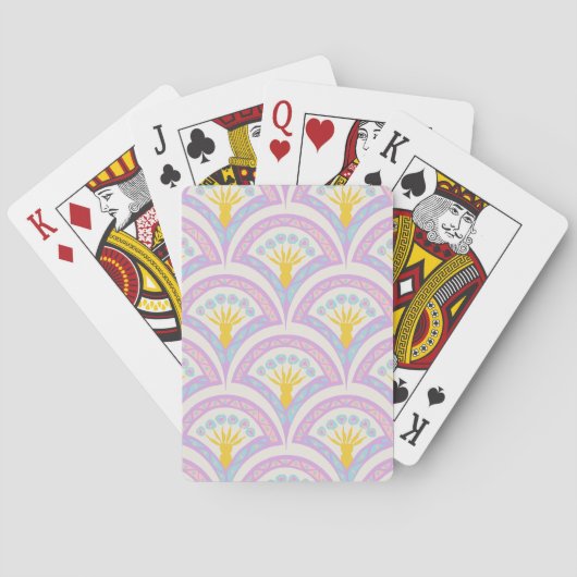Pastelkleurig schaalpatroon pokerkaarten (Achterkant)