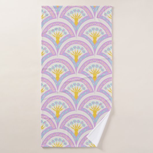 Pastelkleurig schelp patroon badhanddoek (Badhanddoek)