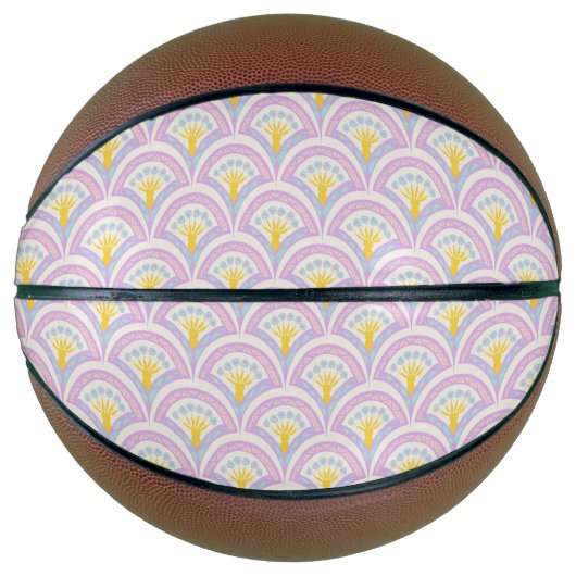 Pastelkleurig schelp patroon basketbal (Voorkant)