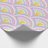 Pastelkleurig schelp patroon cadeaupapier (Hoek)