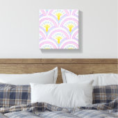 Pastelkleurig schelp patroon canvas afdruk (Insitu (Slaapkamer))