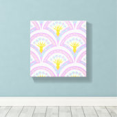 Pastelkleurig schelp patroon canvas afdruk (Insitu (Houten vloer))
