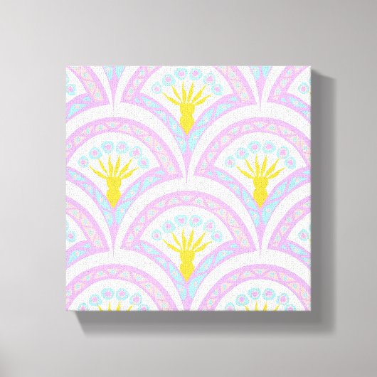Pastelkleurig schelp patroon canvas afdruk (Voorkant)