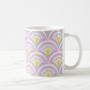 Pastelkleurig schelp patroon koffiemok