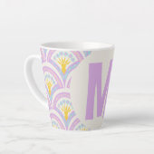 Pastelkleurig schelp patroon latte mok (Linkerhoek)