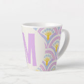 Pastelkleurig schelp patroon latte mok (Rechterhoek)