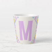 Pastelkleurig schelp patroon latte mok (Voorkant)