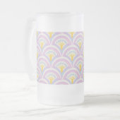 Pastelkleurig schelp patroon matglas bierpul (Voorkant links)