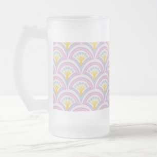 Pastelkleurig schelp patroon matglas bierpul