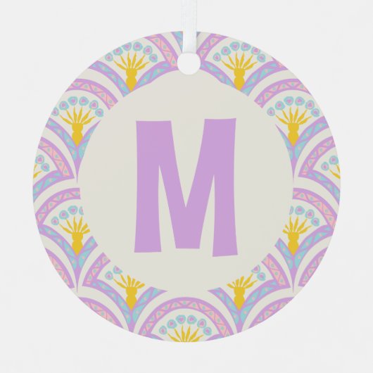 Pastelkleurig schelp patroon metalen ornament (Voorkant)