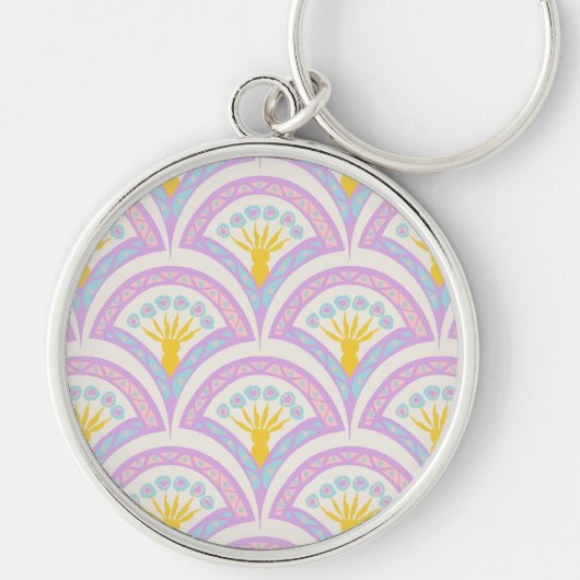 Pastelkleurig schelp patroon sleutelhanger (Voorkant)