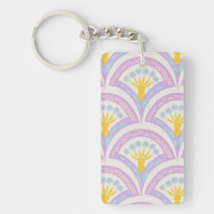 Pastelkleurig schelp patroon sleutelhanger