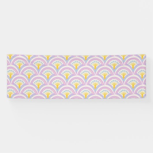 Pastelkleurig schelp patroon spandoek (Horizontaal)