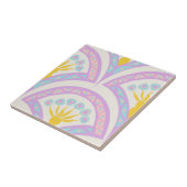 Pastelkleurig schelp patroon tegeltje (Zijkant)