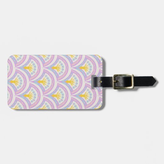 Pastelkleurig schelpenpatroon bagagelabel (Voorkant horizontaal)