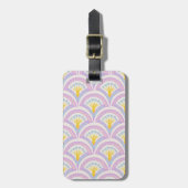 Pastelkleurig schelpenpatroon bagagelabel (Voorkant verticaal)