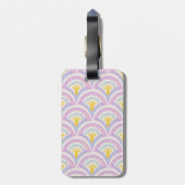 Pastelkleurig schelpenpatroon bagagelabel (Achterkant verticaal)