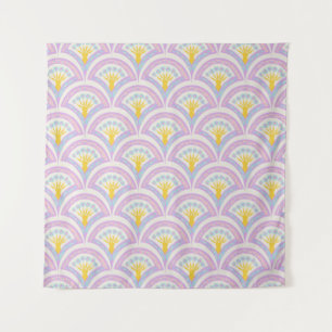Pastelkleurig schelpenpatroon wandkleed