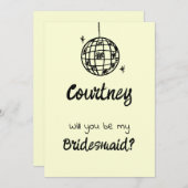 Pastelkleurig schoonschrift bruidsmeisje botercrèm kaart (Voorkant / Achterkant)