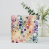 Pastelkleurig Waterverf bubbelpatroon Kaart (Staand voorkant)