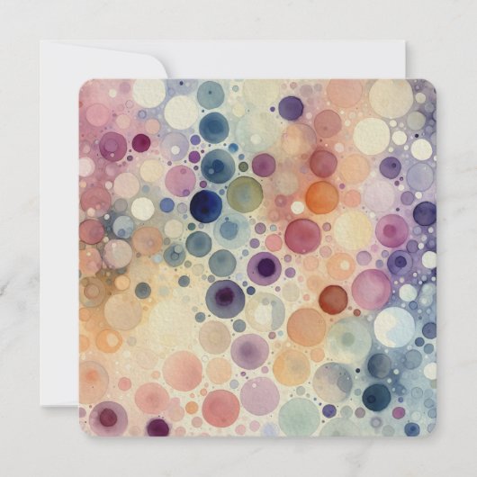 Pastelkleurig Waterverf bubbelpatroon Kaart (Voorkant)