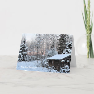 Pastelkleurig winterzonsondergangshuisje in het no kaart