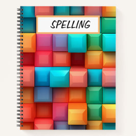 PASTELKLEURIGE 3-D EFFECTEN BLOKJES NOTITIEBOEK