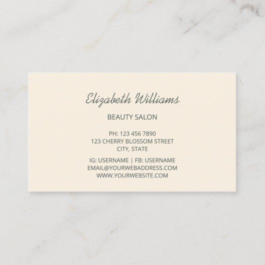 Pastelkleurige 3D-Rozen Visitekaartje (Achterkant)