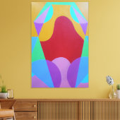 Pastelkleurige Abstracte Canvasprint Canvas Afdruk (Insitu (Woonkamer))