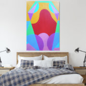 Pastelkleurige Abstracte Canvasprint Canvas Afdruk (Insitu (Slaapkamer))