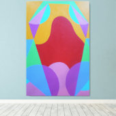 Pastelkleurige Abstracte Canvasprint Canvas Afdruk (Insitu (Houten vloer))