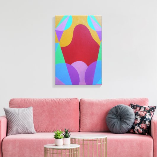 Pastelkleurige Abstracte Canvasprint Canvas Afdruk (Insitu (Woonkamer))
