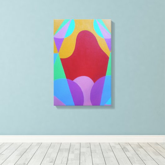 Pastelkleurige Abstracte Canvasprint Canvas Afdruk (Insitu (Houten vloer))