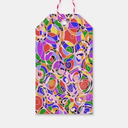 Pastelkleurige abstracte patronen cadeaulabel (Voorkant)